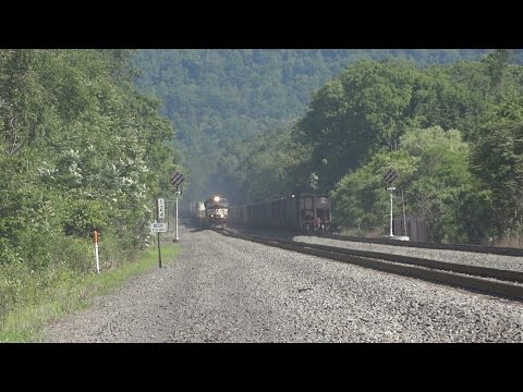 65 mph NS intermodal meets empty coal past Bretz Lane