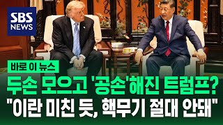 두 손 모으고 '공손'?.."이란 미친 듯, 핵무기 절대 안 돼" / SBS / 바로이뉴스