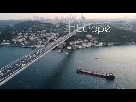 TURKEY 4K - BY DRONE - İSTANBUL - FATİH SULTAN MEHMET BRİDGE - BETWEEN ASİA & EUROPE