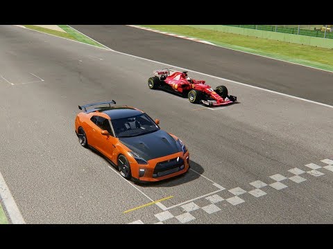 Ferrari F1 2017 vs Nissan GTR 2017 - Imola
