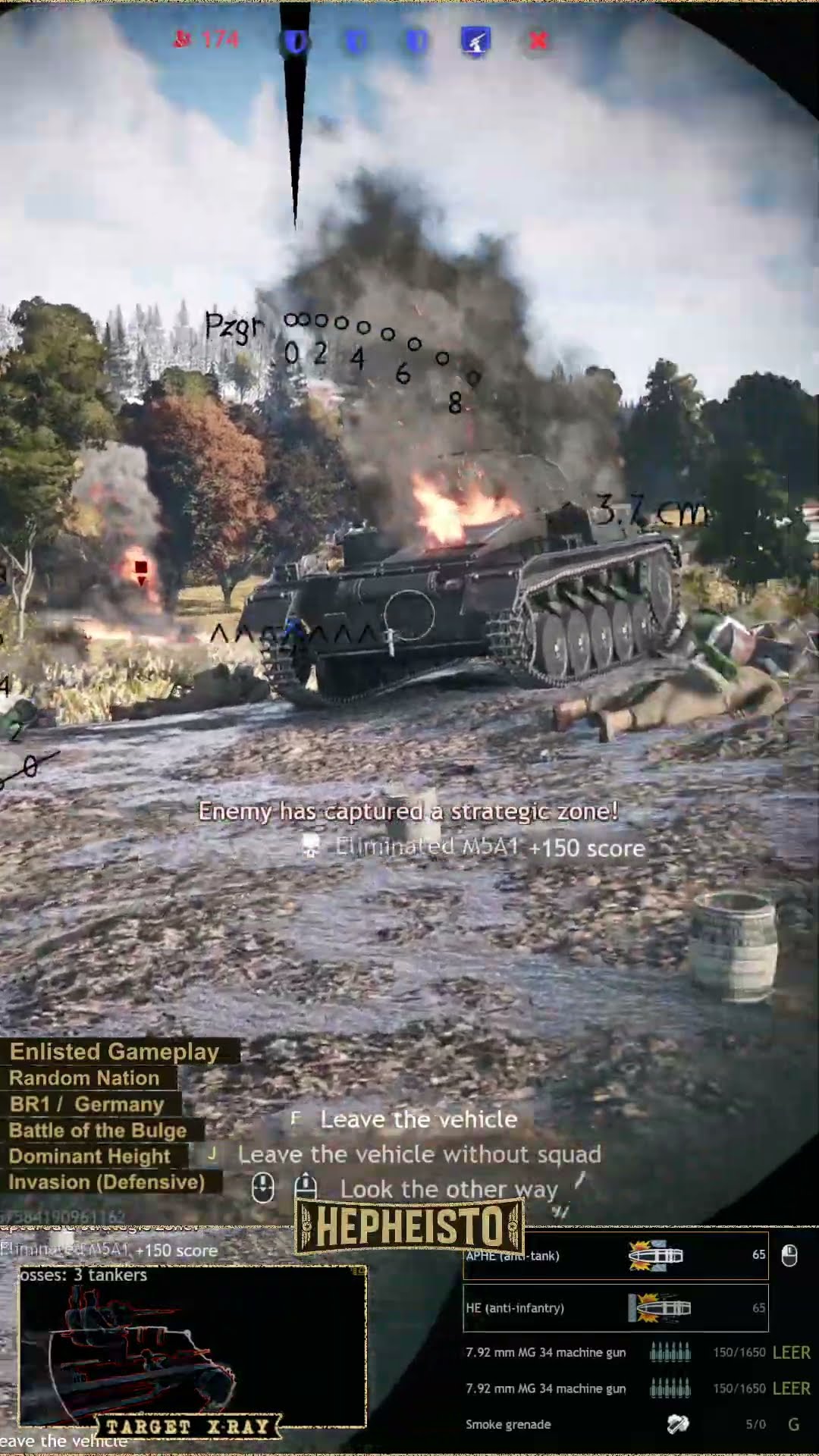 Tanker eliminates Tank A13 Mk II with 37mm. KwK 36 Cannon