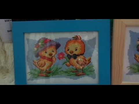 19. Четыре завершённые работы в августе 2017 г., вышивка крестом