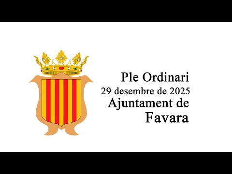 Ple Ordinari mes de desembre de 2025  Ajuntament de Favara