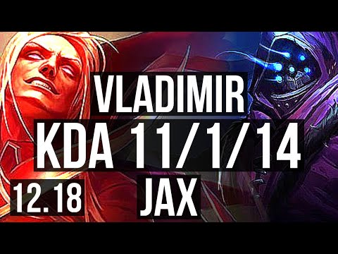 VLADIMIR vs JAX (TOP) | 11/1/14, Rank 6 Vlad, Godlike, 300+ games | KR Challenger | 12.18