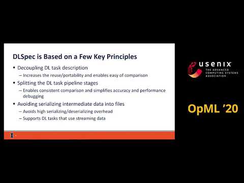 OpML '20 - DLSpec: A Deep Learning Task Exchange Specification