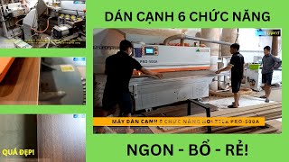 Dán cánh cửa MDF tại xưởng với máy dán 6 chức năng Pro-500A của Holztek