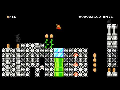 Mini spike challenge by Alex - SUPER MARIO MAKER - NO COMMENTARY 1bf
