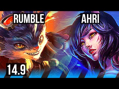 RUMBLE vs AHRI (MID) | 15/2/11, Legendary, 900+ games | KR Grandmaster | 14.9