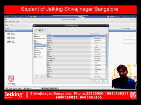 MNA Student of Jetking Shivajinagar demonstrating how to create virtual machine in linux