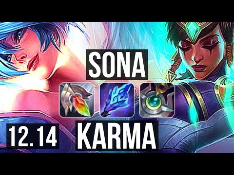 SONA & Lucian vs KARMA & Aphelios (SUP) | 6/0/14, 2.0M mastery, Dominating | KR Master | 12.14
