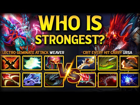 WHO IS STRONGEST? | ELECTRO GEMINATE ATTACK WEAVER VS. CRIT EVERY HIT CARRY URSA 7.39e Dota 2