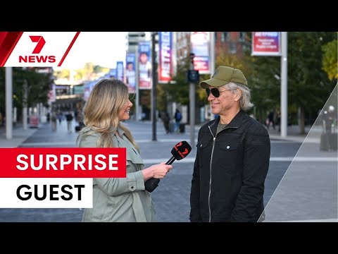 Jon Bon Jovi makes surprise appearance at Wembley Stadium | 7NEWS