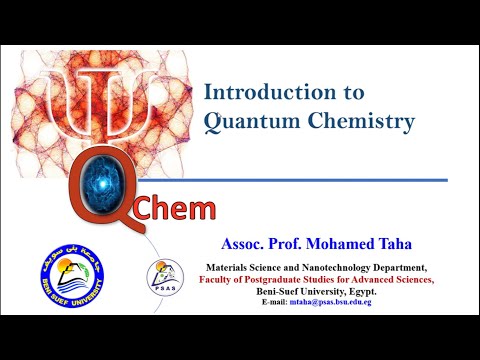 QCh01| 01|  Introduction to Quantum Chemistry