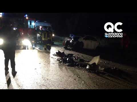 SAN BENIGNO CANAVESE - scontro frontale sulla provinciale per Foglizzo