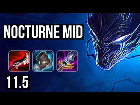 NOCTURNE vs CASSIOPEIA (MID) | 2.1M mastery, 3/1/8, 1100+ games | KR Master | v11.5