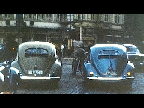 1955 Heidelberg Germany, Street scene and Cars
