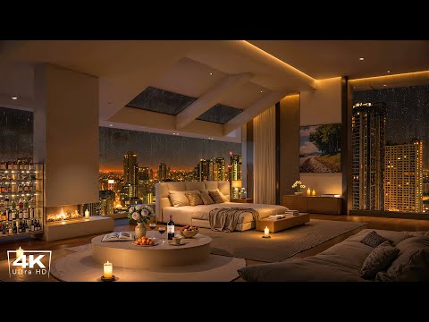 Elegant Night Chill 🌃 Cozy Apartment Ambience with Smooth Piano Jazz Music for Deep Relaxation