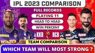 RCB vs KKR Team Comparison 2023 | RCB vs KKR Playing 11 Comparison For IPL 2023 | RCB vs KKR 2023