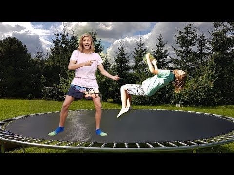 I'm teaching my little brother a backflip!
