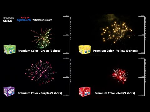 GM126 Premium Color - 9 shot 500 Gram Assortment - Sky Bacon Fireworks