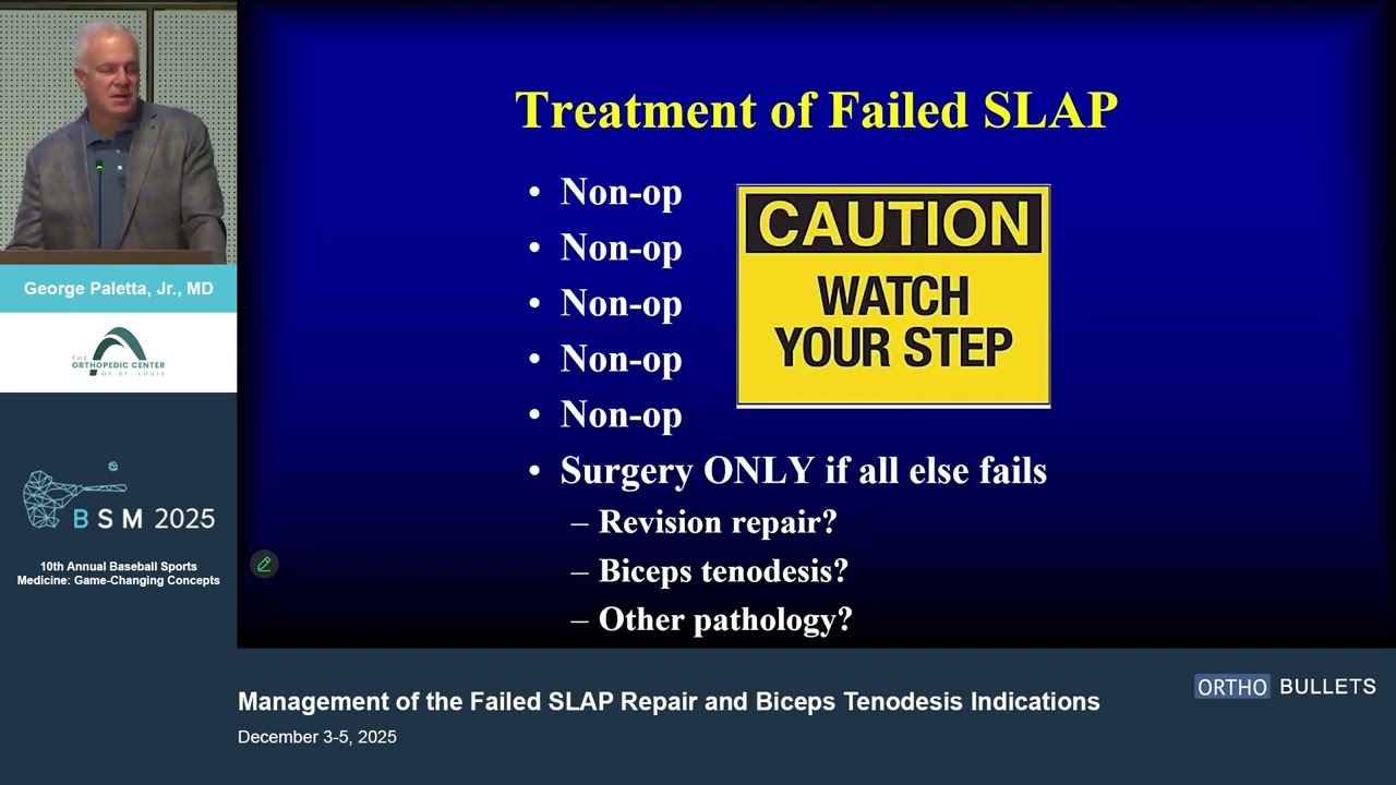 Management of the Failed SLAP Repair & Biceps Tenodesis Indications_George A. Paletta Jnr MD