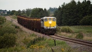preview picture of video '083 on Westport-Waterford laden timber train between Castlerea & Roscommon 23-July-2010.'