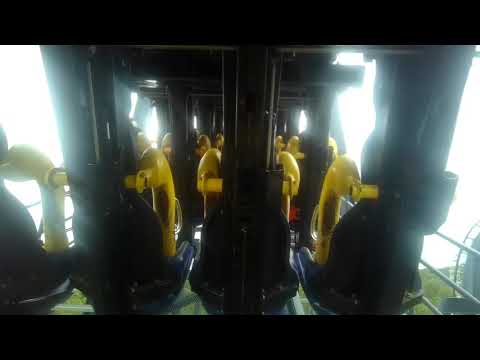 Back row point of view footage of Batman The Ride