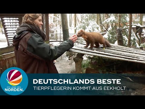 Deutschlands beste Tierpflegerin bei ihrer Arbeitet im Tierpark Eekholt