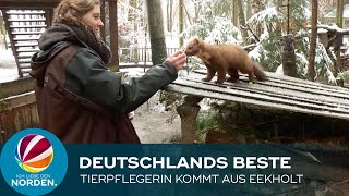 Deutschlands beste Tierpflegerin bei ihrer Arbeitet im Tierpark Eekhol