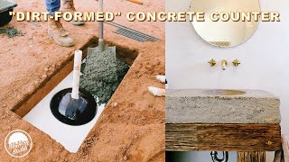 DIY "EARTH-FORMED" CONCRETE & RECLAIMED BEAM VANITY | Modern Builds