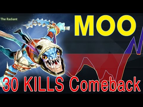 Dota 2 - Moo Plays Slark - 30 KILLS with COMEBACK - Dota 2 Highlights 2016