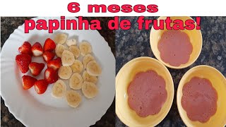 papinha de morango com banana/ sobremesa/6 meses