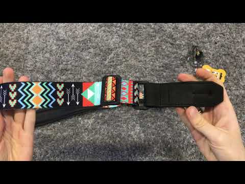 Strap for Guitar Ukrainian Nylon + Leather Ethnic Colored image 7
