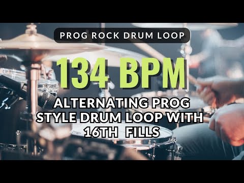 134 BPM PROG DRUM LOOP WITH 16TH FILLS | DRUM METRONOME