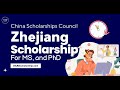 Zhejiang University CSC Scholarships 2024 in China