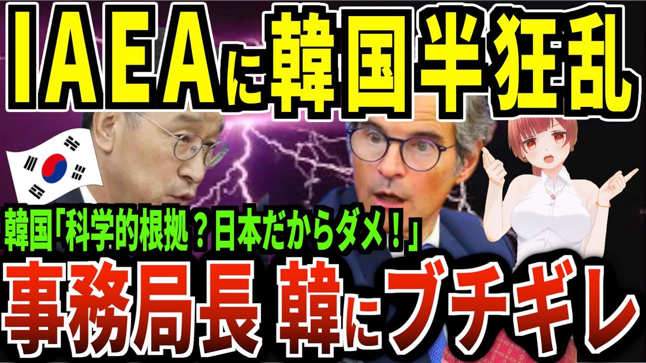 【IAEAに韓国 半狂乱！】【科学的根拠？関係ない！日本だからダメ！】韓国、IAEAに異常な嫌がらせ！デモ隊が空港包囲で軟禁！ 妨害工作に捏造報道！事務局長のブチギレ発言に感情大爆発！【犬館ゆり子】