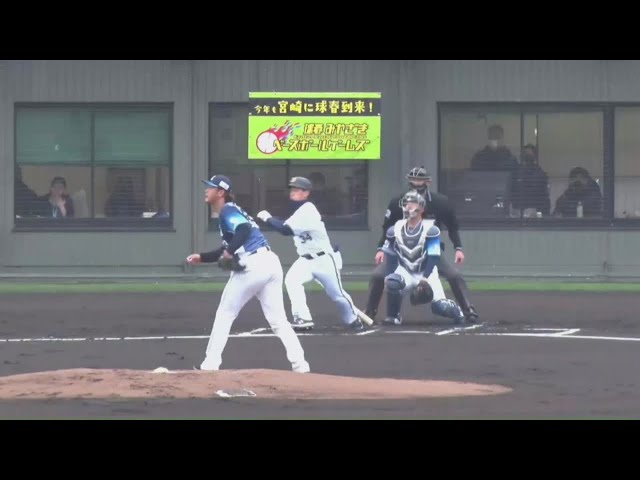 【1回裏】バファローズの主砲・吉田正の先制タイムリー2ベースヒット‼ 2021/2/25 B-L(MBG)