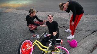 TEACHING OUR 21 YEAR OLD BEST FRIEND TO RIDE A BIKE FOR THE FIRST TIME!