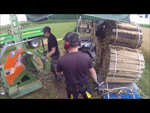 Brennholz sägen / 1 Rm in 6:30 min / Posch Cutmaster / Claas Atos