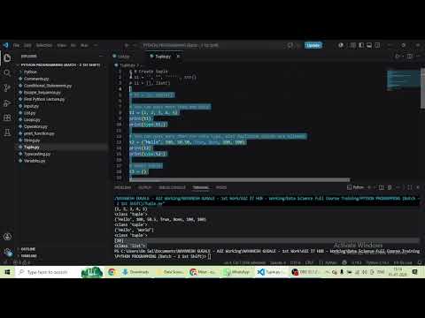 Python Lecture Create Tuples Create Empty Tuples Tuple Packing Create Tuple By Using Tuple