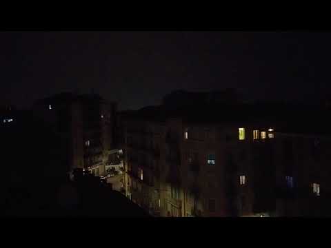 Cloud lightning over the Alps, from Turin