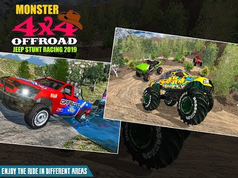 Monster 4x4 Offroad Jeep Stunt Racing 2019 - Android Gameplay