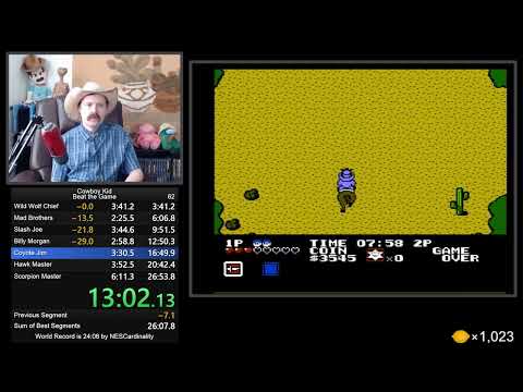 Cowboy Kid (NES) speedrun in 25:40 by Arcus