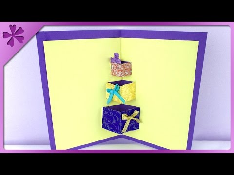 DIY 3D gifts, card for birthday (ENG Subtitles) - Speed up #110