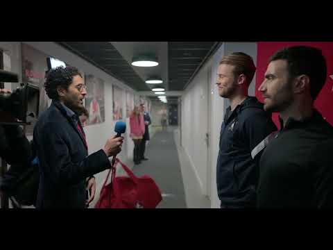 Ted Lasso (Season 3 Episode 6) - Roy gives it to the reporter after friendly at Amsterdam