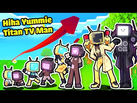 YUMMIE TV - HIHA AND YUMMIE TITAN TV MAN GROW UP IN MINECRAFT * TITANTV MAN COUPLES 😍🥰