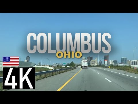 Road Tour of Columbus, OH in 4K - Driving Down Broad Street through Downtown - Columbus Driving Tour