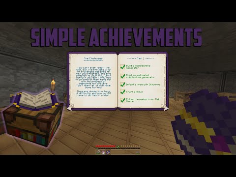 "Simple Achievements" New! 1.6.4 Minecraft Mod On Sky Factory 1.3.1 Update