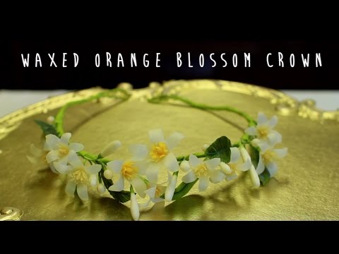 Waxed Orange Blossom Crepe Paper Crown