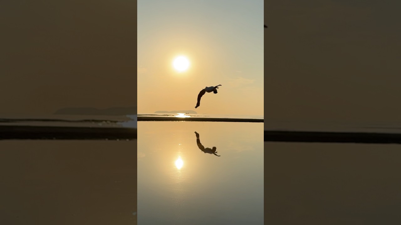 香川県の絶景スポットで飛んできた。 #父母ヶ浜 #アクロバット記念撮影 #香川県